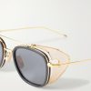 Round-Frame Silver-Tone Titanium Sunglasses - E1 Round-Frame Silver-Tone Titanium Sunglasses - E1