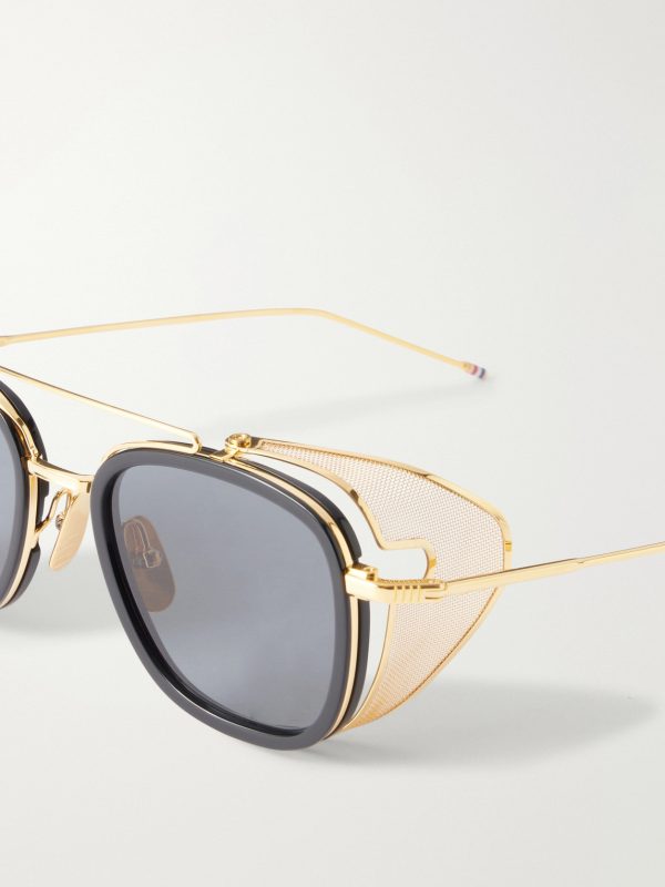 Round-Frame Silver-Tone Titanium Sunglasses - E1 Round-Frame Silver-Tone Titanium Sunglasses - E1