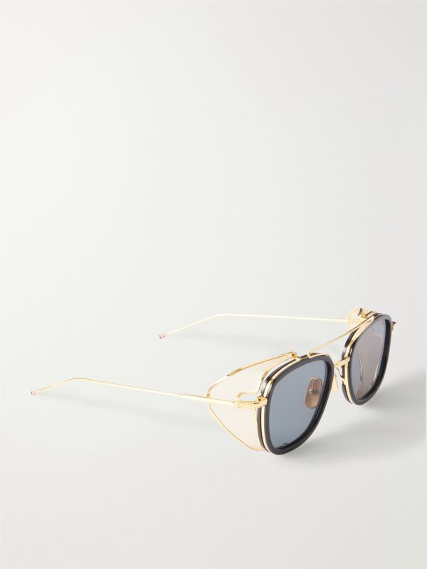 Round-Frame Silver-Tone Titanium Sunglasses - FR Round-Frame Silver-Tone Titanium Sunglasses - FR