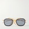 Round-Frame Silver-Tone Titanium Sunglasses Round-Frame Silver-Tone Titanium Sunglasses