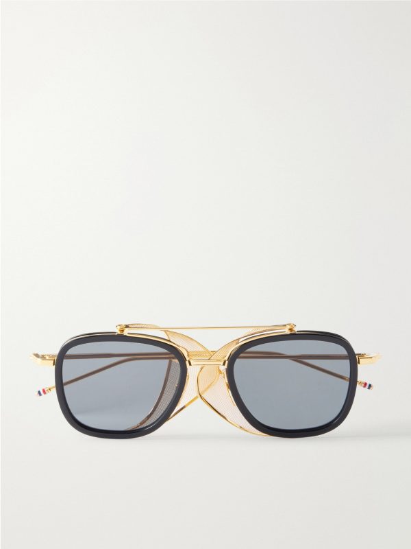 Round-Frame Silver-Tone Titanium Sunglasses Round-Frame Silver-Tone Titanium Sunglasses