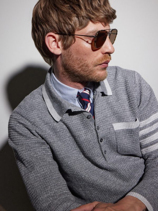Aviator-Style Gold-Tone Titanium Sunglasses - BK