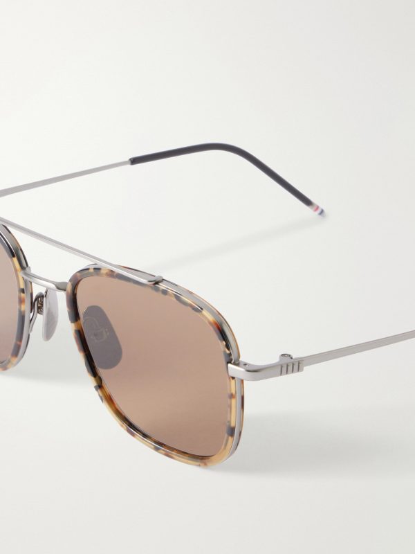 Aviator-Style Gold-Tone Titanium Sunglasses - E1