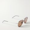 Aviator-Style Gold-Tone Titanium Sunglasses - FR