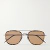 Aviator-Style Gold-Tone Titanium Sunglasses