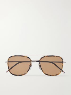 Aviator-Style Gold-Tone Titanium Sunglasses Aviator-Style Gold-Tone Titanium Sunglasses