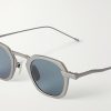 Square-Frame Silver-Tone Titanium Sunglasses - E1 Square-Frame Silver-Tone Titanium Sunglasses - E1