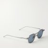 Square-Frame Silver-Tone Titanium Sunglasses - FR Square-Frame Silver-Tone Titanium Sunglasses - FR