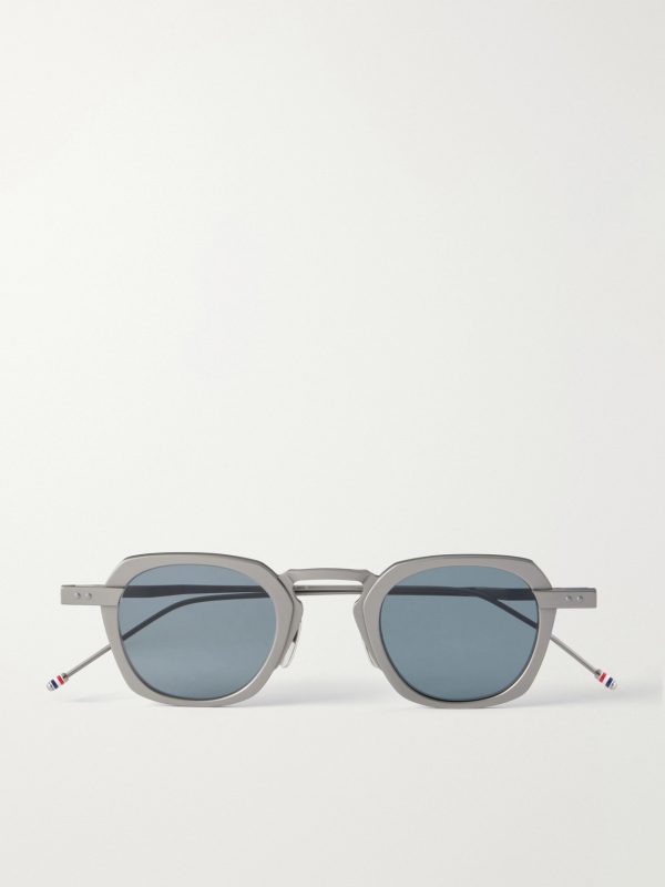 Square-Frame Silver-Tone Titanium Sunglasses Square-Frame Silver-Tone Titanium Sunglasses