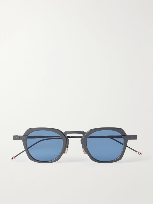 Square-Frame Titanium Sunglasses