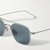 Aviator-Style Silver-Toned Sunglasses - E1 Aviator-Style Silver-Toned Sunglasses - E1