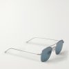 Aviator-Style Silver-Toned Sunglasses - FR Aviator-Style Silver-Toned Sunglasses - FR