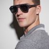Aviator-Style Tortoiseshell Acetate Sunglasses - BK