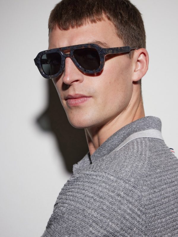 Aviator-Style Tortoiseshell Acetate Sunglasses - BK