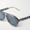 Aviator-Style Tortoiseshell Acetate Sunglasses - CU