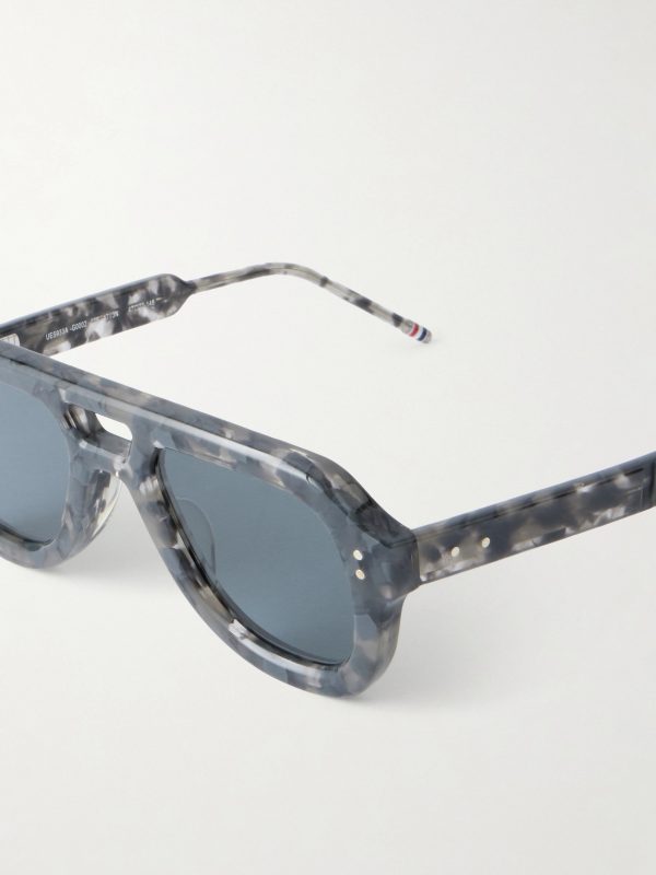 Aviator-Style Tortoiseshell Acetate Sunglasses - CU