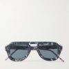 Aviator-Style Tortoiseshell Acetate Sunglasses