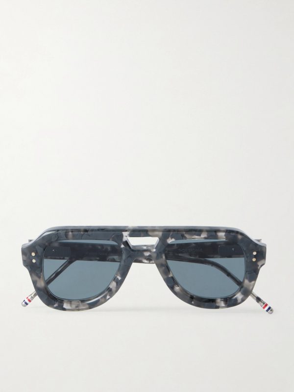 Aviator-Style Tortoiseshell Acetate Sunglasses