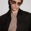 Aviator-Frame Titanium Sunglasses - BK