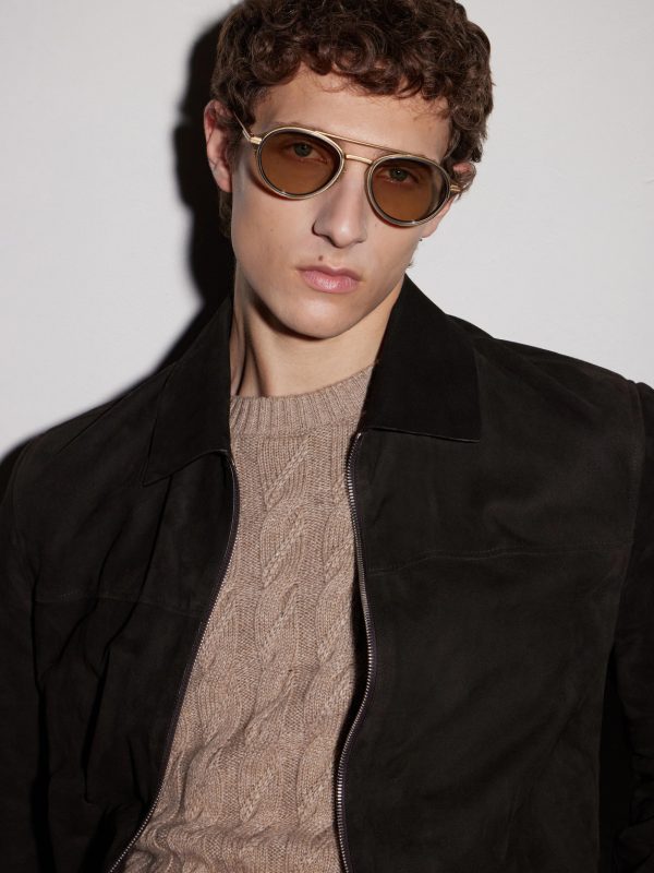 Aviator-Frame Titanium Sunglasses - BK