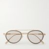 Aviator-Frame Titanium Sunglasses
