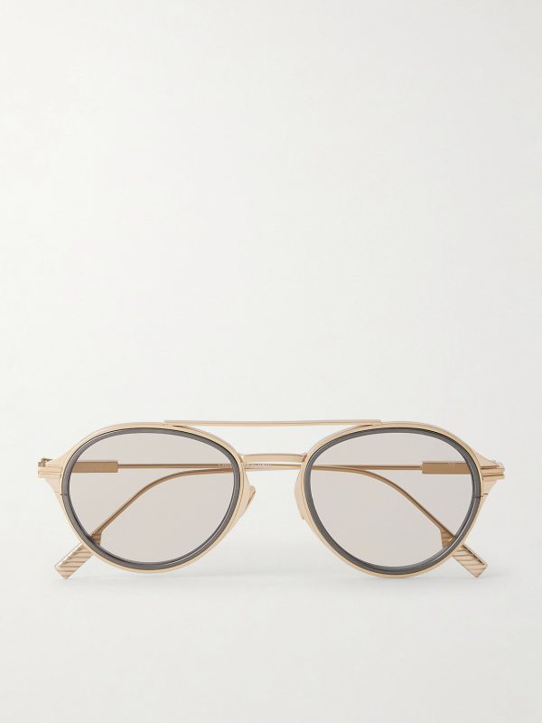 Aviator-Frame Titanium Sunglasses