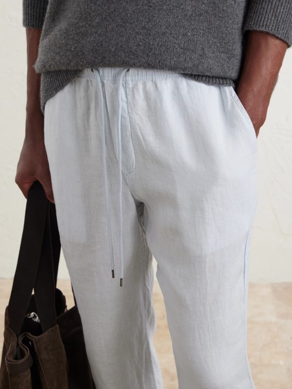 Straight-Leg Garment-Dyed Linen Drawstring Trousers - CU Straight-Leg Garment-Dyed Linen Drawstring Trousers - CU
