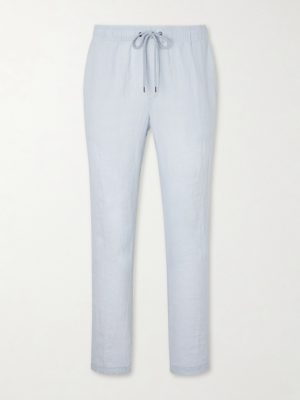 Straight-Leg Garment-Dyed Linen Drawstring Trousers Straight-Leg Garment-Dyed Linen Drawstring Trousers