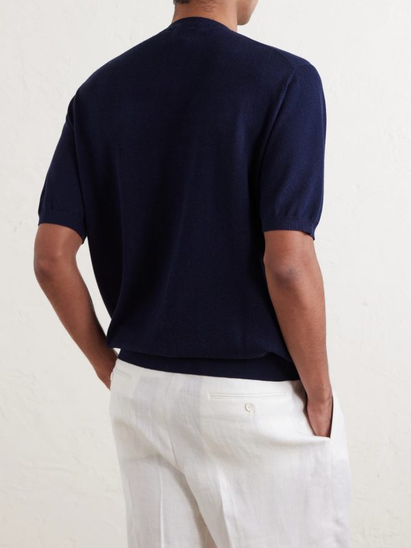 Textured Silk-Blend T-Shirt - BK Textured Silk-Blend T-Shirt - BK