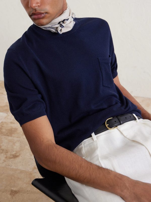 Textured Silk-Blend T-Shirt - CU Textured Silk-Blend T-Shirt - CU