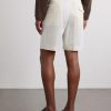 Straight-Leg Pleated Linen Shorts - BK