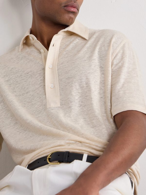 Logo-Embroidered Linen-Jersey Polo Shirt - CU Logo-Embroidered Linen-Jersey Polo Shirt - CU