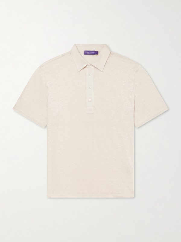 Logo-Embroidered Linen-Jersey Polo Shirt Logo-Embroidered Linen-Jersey Polo Shirt