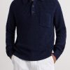 Silk and Linen-Blend Polo Sweater - FR Silk and Linen-Blend Polo Sweater - FR