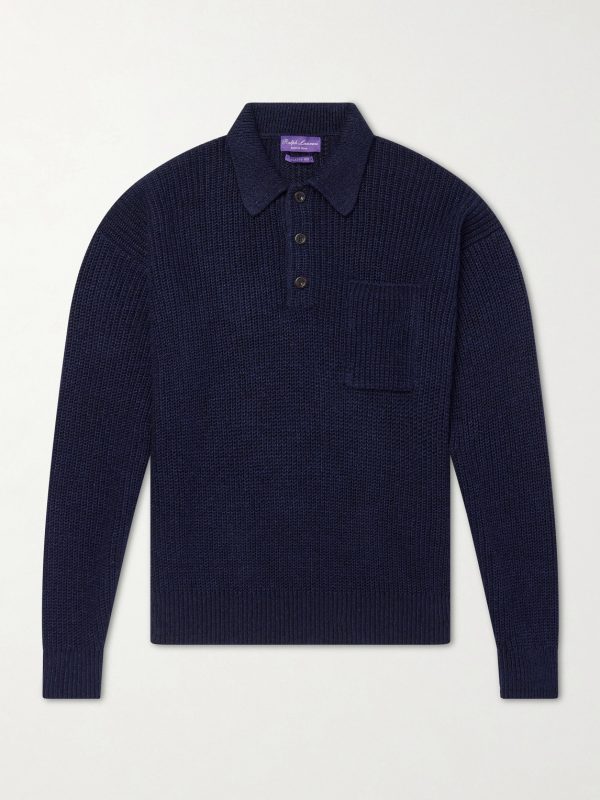 Silk and Linen-Blend Polo Sweater Silk and Linen-Blend Polo Sweater
