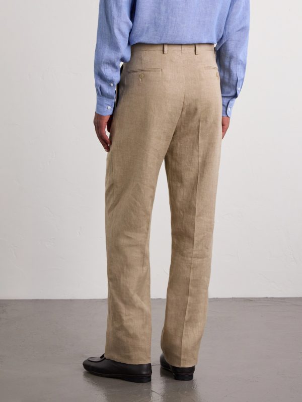 Straight-Leg Pleated Linen, Cotton and Silk-Blend Suit Trousers - BK