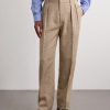 Straight-Leg Pleated Linen, Cotton and Silk-Blend Suit Trousers - FR