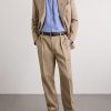 Straight-Leg Pleated Linen, Cotton and Silk-Blend Suit Trousers - OU