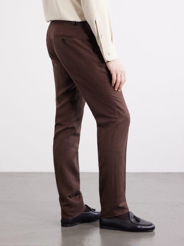 Straight-Leg Silk and Linen-Blend Suit Trousers - BK