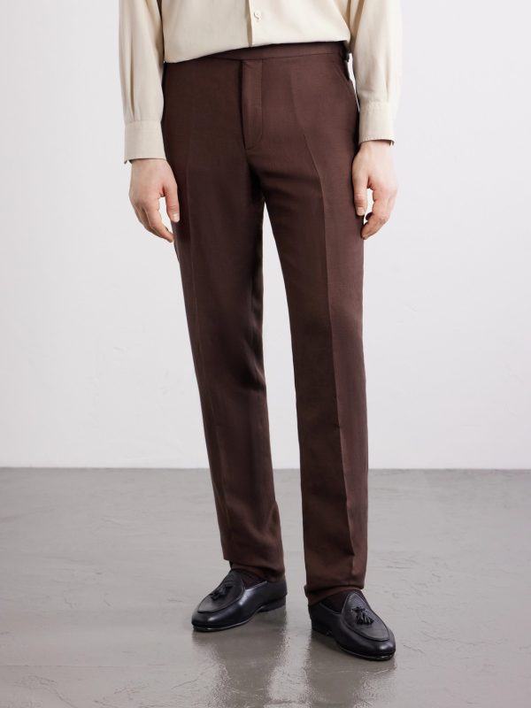 Straight-Leg Silk and Linen-Blend Suit Trousers - FR