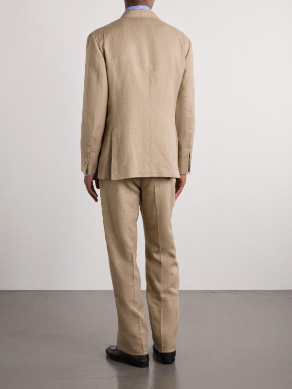 Double-Breasted Linen, Cotton and Silk-Blend Suit Jacket - BK Double-Breasted Linen, Cotton and Silk-Blend Suit Jacket - BK