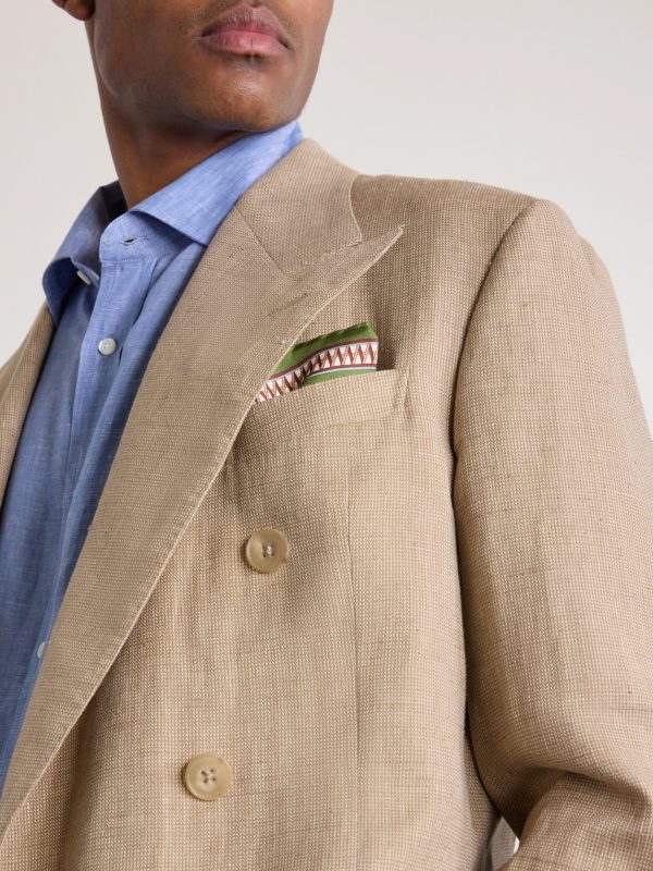Double-Breasted Linen, Cotton and Silk-Blend Suit Jacket - CU Double-Breasted Linen, Cotton and Silk-Blend Suit Jacket - CU