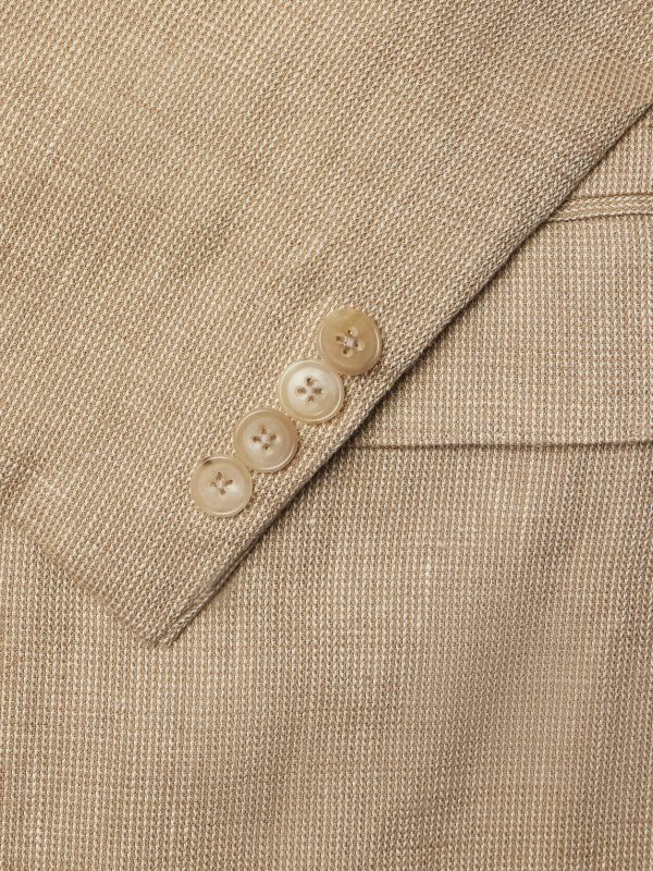 Double-Breasted Linen, Cotton and Silk-Blend Suit Jacket - E1 Double-Breasted Linen, Cotton and Silk-Blend Suit Jacket - E1