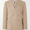 Double-Breasted Linen, Cotton and Silk-Blend Suit Jacket Double-Breasted Linen, Cotton and Silk-Blend Suit Jacket
