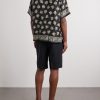 Convertible-Collar Paisley-Print Linen Shirt - BK Convertible-Collar Paisley-Print Linen Shirt - BK