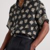 Convertible-Collar Paisley-Print Linen Shirt - CU Convertible-Collar Paisley-Print Linen Shirt - CU