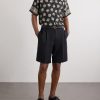 Convertible-Collar Paisley-Print Linen Shirt - OU Convertible-Collar Paisley-Print Linen Shirt - OU