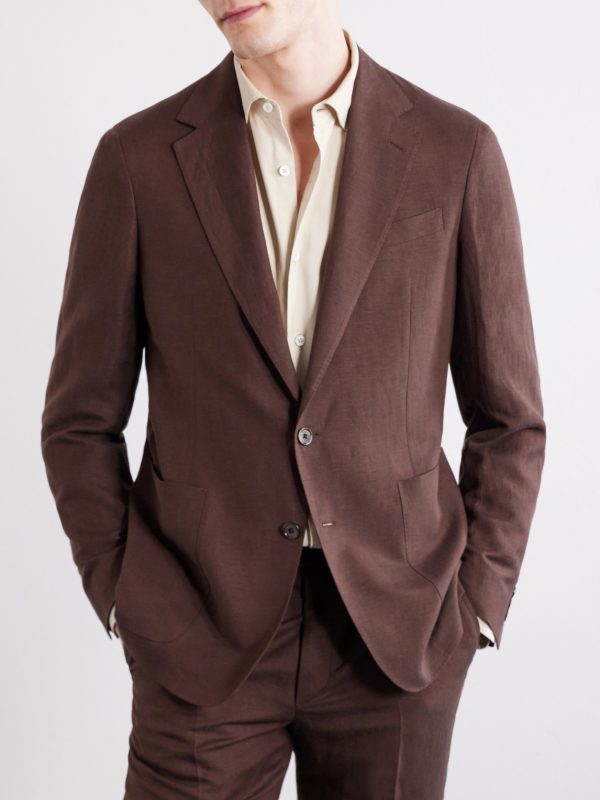 Silk and Linen-Blend Suit Jacket - FR Silk and Linen-Blend Suit Jacket - FR