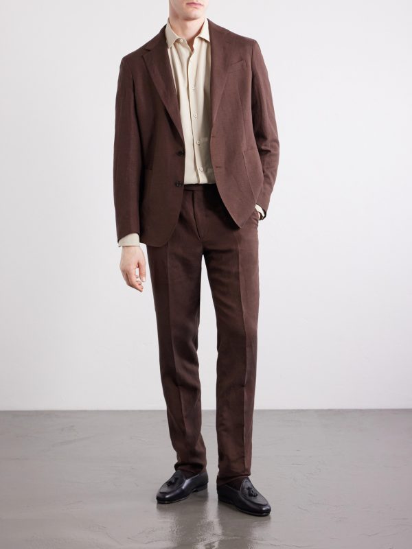 Silk and Linen-Blend Suit Jacket - OU Silk and Linen-Blend Suit Jacket - OU