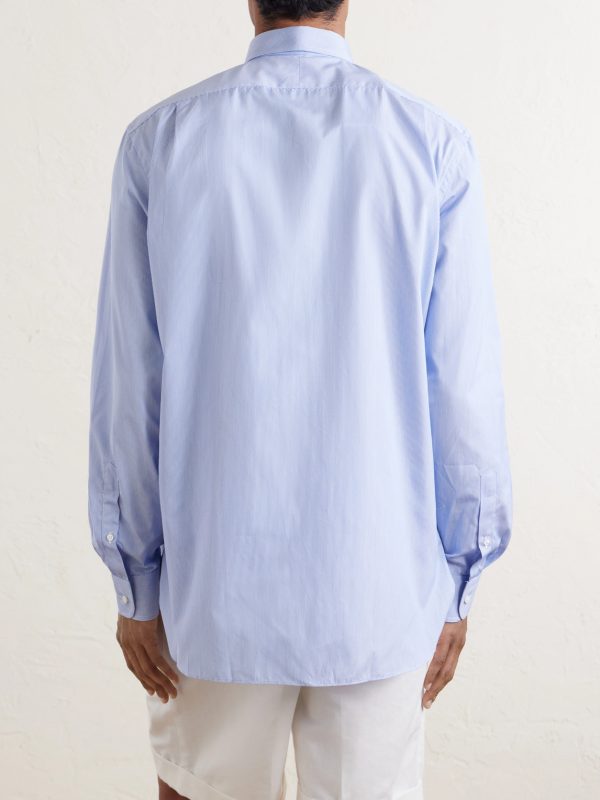 Striped Cotton-Poplin Shirt - BK Striped Cotton-Poplin Shirt - BK